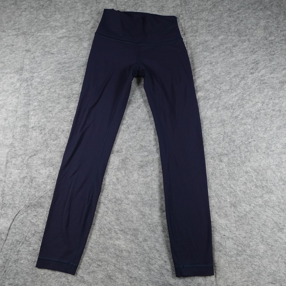 Lululemon Leggings Womens 4 Navy Blue Wunder Under High Rise 7/8 25" Luon